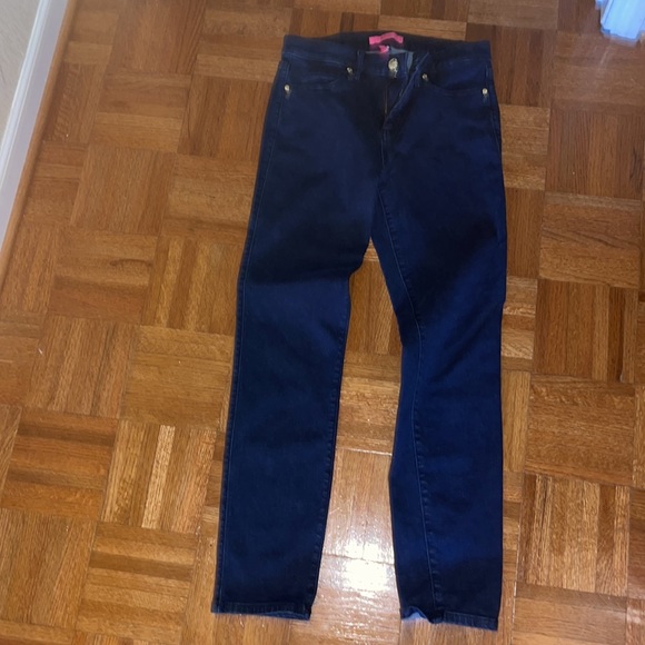 Lilly Pulitzer South Ocean High Rise Skinny Jeans Size 6 cosmic dark Wash - Picture 6 of 13